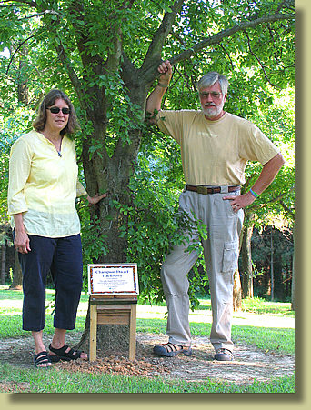 Edie and Guy with the Illinois Champion Dwarf Hackberry at Starhill Forest